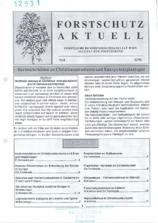 Forstschutz Aktuell  8/1991