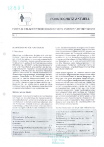 Forstschutz Aktuell  1/1989